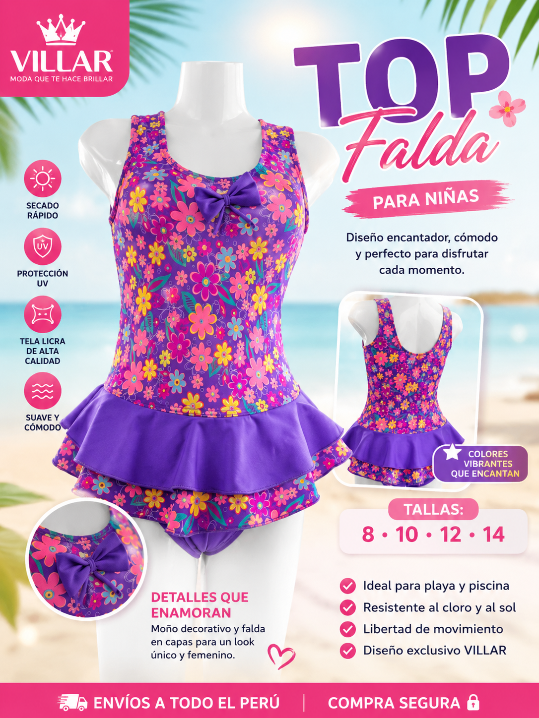 TOP DOBLE FALDA - NIÑA