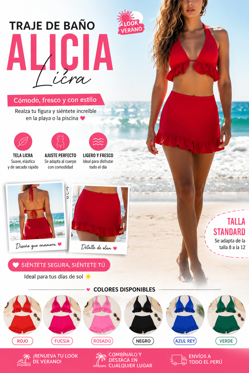🌴 Traje de Baño Alicia – Licra Premium